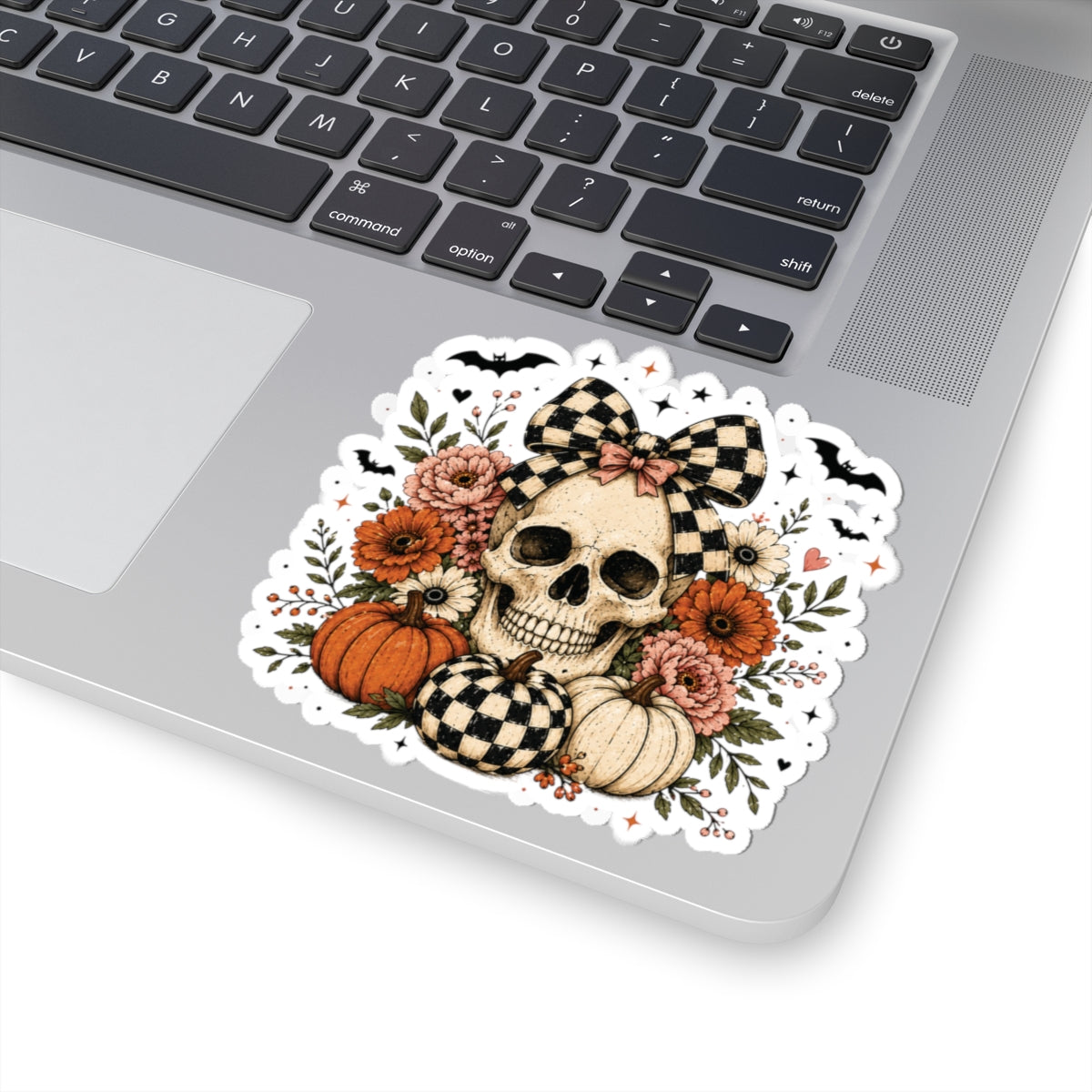 Floral Skull & Pumpkin Sticker