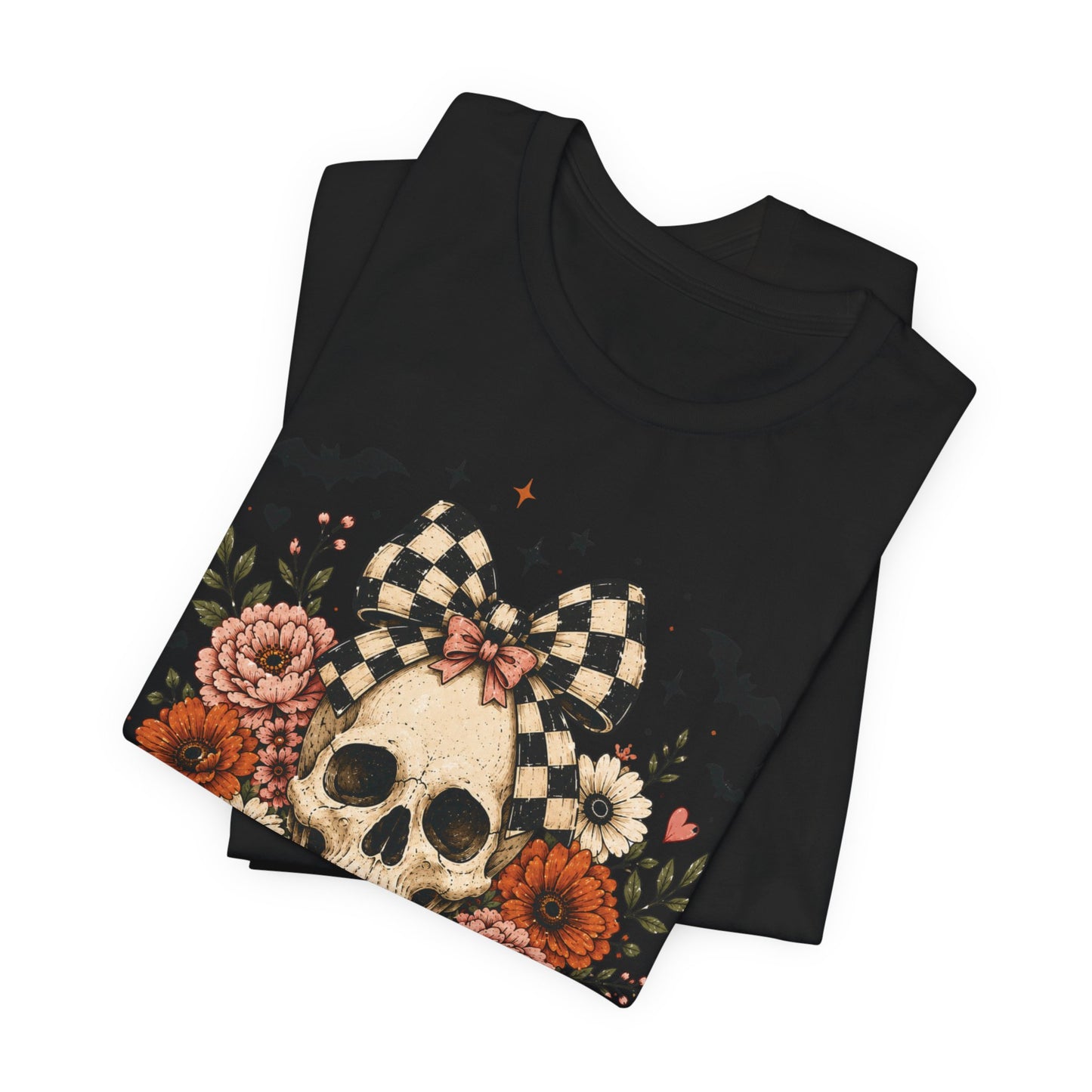 Floral Skull & Pumpkin Tee
